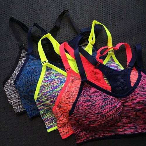Women Fitness Yoga Sports Bra For Running Gym Adjustable Spaghetti Straps Padded Top Seamless Top Athletic Vest S M L XL