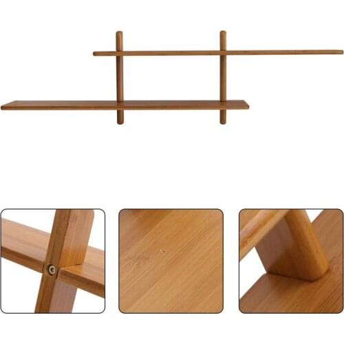 1Pc Perforating Bookshelf Double-layer Bookshelf Wall Bookshelf Wall Storage Stand for Hotel Bedroom Home