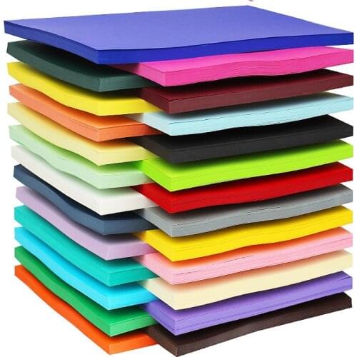 100pcs A4 size Hard Color Paper DIY Craft Toy Kids Rainbow Paper Paperboard Handmade Gift Card Kindergarten 230g with 20 colors