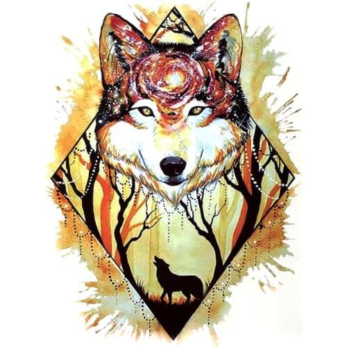 5pcs Fores Wolf Waterproof Temporary Tattoo Sticker Animals The Flash Tatuagem Tatuajes Temporales A Prueba De Agua Tatoo Men