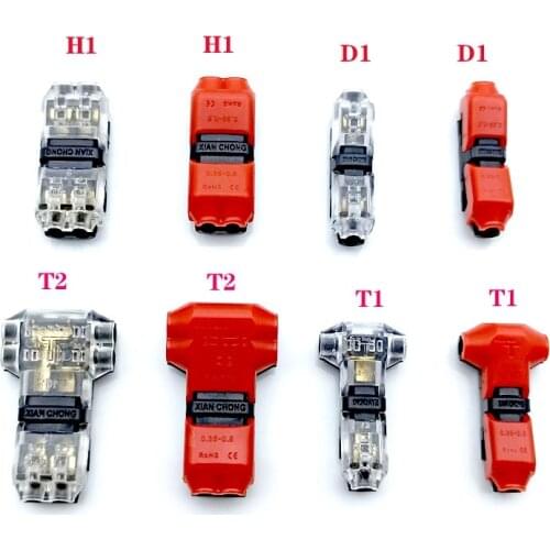 5pcs I/T type 1pin 2pin Quick Splice Scotch Lock Wire Connector for Terminals Crimp 22-18AWG Wiring LED Strip Car Audio Cable