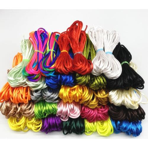 5yards/lot 2.0mm Chinese Knot Line Cord Silk Satin Cord Nylon Cord DIY String Necklace Bracelets Cord