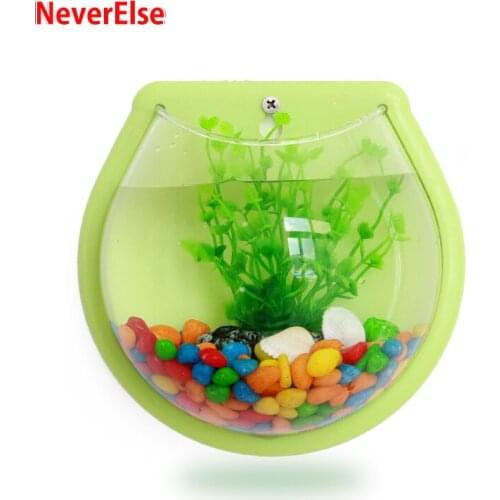 Fish Bowl Mini Aquarium Small Wall Mounted Fish Tank for Betta Fish Hanging Home Decoration Accessories Plantpot Flowerpot Vase