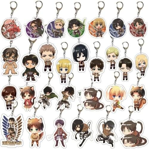 Anime Attack on Titan Keychain Cosplay Acrylic Key Chain Pendant Keyring Prop