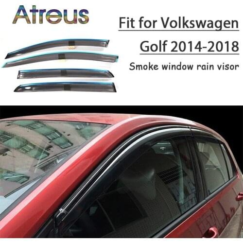 Atreus 1set ABS For Volkswagen Golf 7 Mk7 VW Golf 7 2018-2014 Accessories Car Vent Sun Deflectors Guard Smoke Window Rain Visor