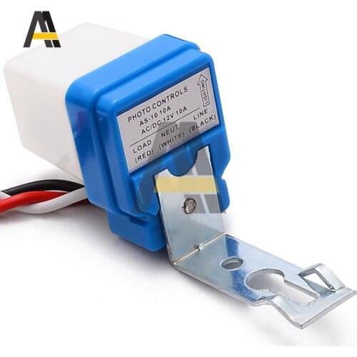 Automatic On Off Photocell Street Lamp Light Switch Controller DC AC 220V 12V 24V 10A Photo Control Photoswitch Sensor Switch
