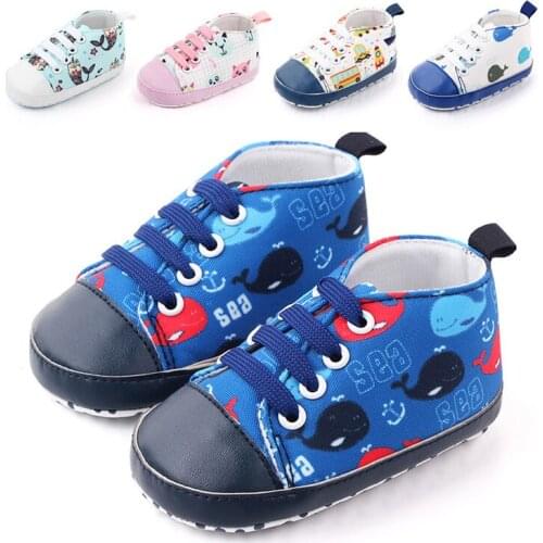 Baby Shoes Sneakers Soft Bottom Anti Slip Children Toddler Shoes Cartoon Sea Baby Boy Girl Shoes Girls First Walkers