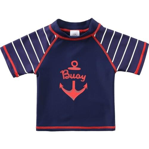 Baby Boys Rash Guard Shirts Printed Kids' Swimsuits Short Sleeve Bathers