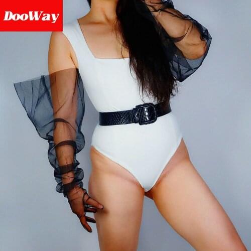 DooWay Super Long Tulle Sheer Gloves Touchscreen Lace Polka Dot Oversize for Women Evening Dress Party (Black)