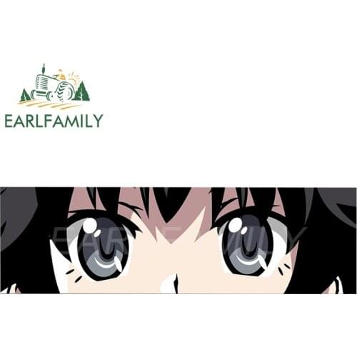 EARLFAMILY 15cm x 4.5cm Cartoon Car Sticker for Karen Eye Slap Decal JDM Auto Helmet Motorcycle Stickers Classic Anime Peek Eyes