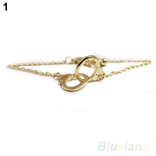 Hot Fashion Concise Style European Retro Cute Alloy Handcuffs Bracelet Chain Link 7EZM BD3H