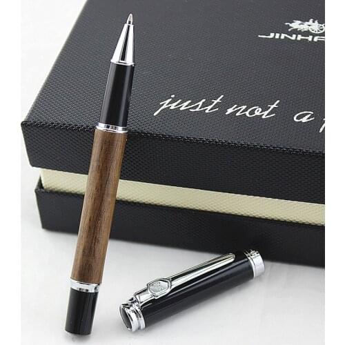 JINHAO 8802 EXECUTIVE BLACK AND SILVER ROLLER BALL PEN ROSEWOOD 3 COLORS FOR CHOOSE OFFICE BUSINESS BEST GIFT