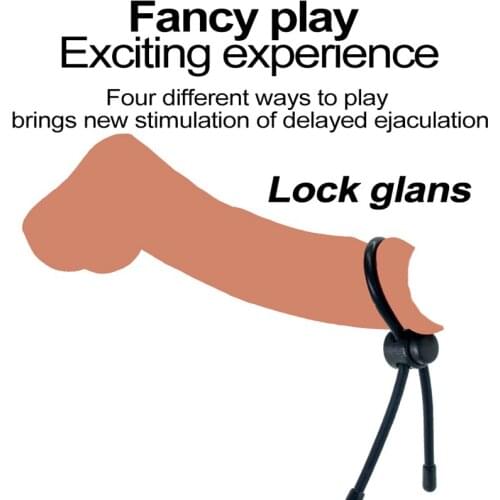 Dropshipping Adults Silicone Penis Ring Sexy Toys Adjustable Rope for Ejaculation Delay Cock Scrotum Ring Male Lasting Cockring