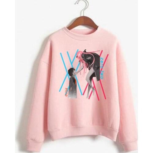 Hot Japanese Anime DARLING in the FRANXX Sweatshirt Harajuku Zerotwo Hiro Print Clothe Sweatshirt Hoodie Fashion Cartoons Tops