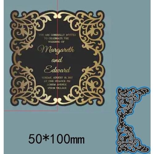 Metal Cutting Dies flower edge frame new for decoration card DIY Scrapbooking stencil Paper Craft Album template Dies 50*100mm