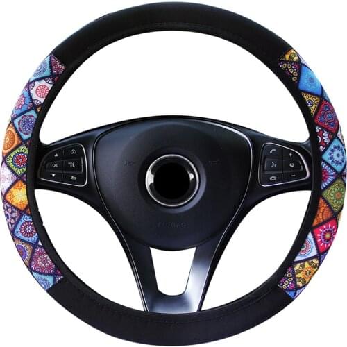 Fashion Neoprene Car Steering Wheel Cover Without Inner Ring Elastic Band For 37-38CM/14.5-15" M Size Hand Bar Protector Wrap