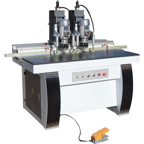 New Woodworking Machinery Double Heads Panel Wood Drilling Machine Semi-automatic Hinge Boring