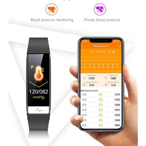 New Arrival accurate ECG heart rate monitor HRV analysis fitness tracker smart watch IP68 Waterproof Smart Band for android ios