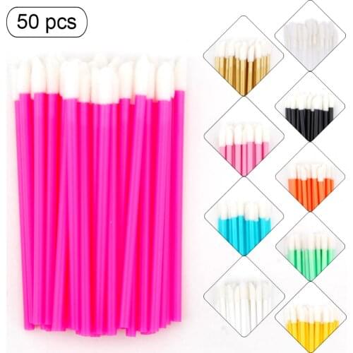 50PCS Disposable Lipstick Brush Mascara Lip Brush Gloss Wands Applicator Eyelashes Makeup Brushes Cosmetics Shadow Applicators