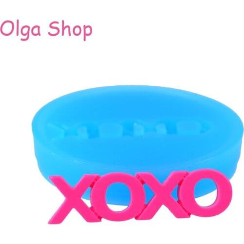 PYL605 42.4mm Big XOXO Silicone Mold - Cupcake Topper, Fondant Craft, Cabochon Candy, Chocolate, Resin Clay, Jewelry, Icing