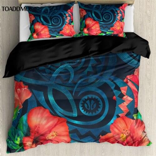 TOADDMOS Hawaiian Style Tribal Flower Pattern Bed Pillowcase & Duvet Cover Sets Bedclothes Bed Clothes 3pcs/Set Comforter Cover