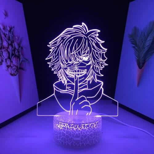 Tokyo Ghoul Ken Kaneki Figure 3D LED Lamp for Home Decoration Anime Cool Birthday Gift Nightlight Manga Acrylic Night Light