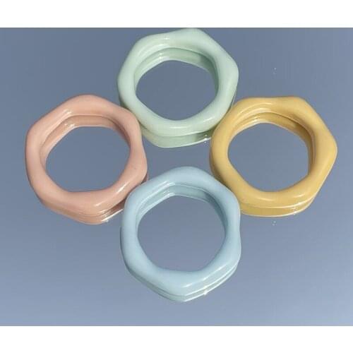 Spring style 50pcs/lot color print geometry irregular resin rounds shape beads diy jewelry earring/ring accessory