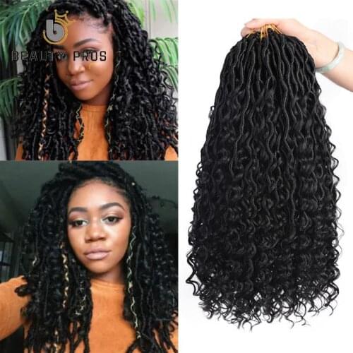 14 18inch River Messy Goddess Faux Locs Curly Crochet Braid Bohemian Soft Dreadlocks Synthetic Braids Hair Extensions