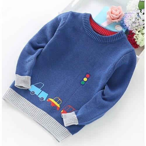 High Quality Arrival Boy Sweater Children Clothing Cars Pattern Knitted Sweater Baby Boy Pullover Sweater Knitwear 2-5T Kids