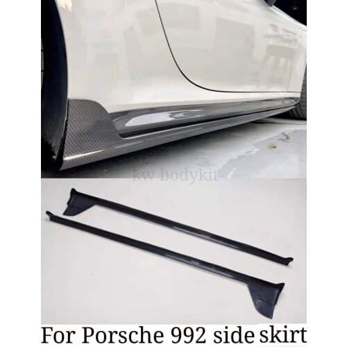 High Quality Carbon Fiber Side Skirt / FRP Side Bumper Lip Apron Side Skirts For Porsche 911 992 TA Style Car Body Kit