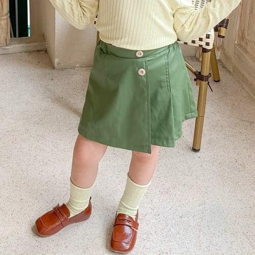 2 3 4 5 6 Y Baby Girls Skirt Childrens Autumn Mini Skirt Kids Fashion Solid Elastic Waist Pleated Leather Skirt For Girl 2020