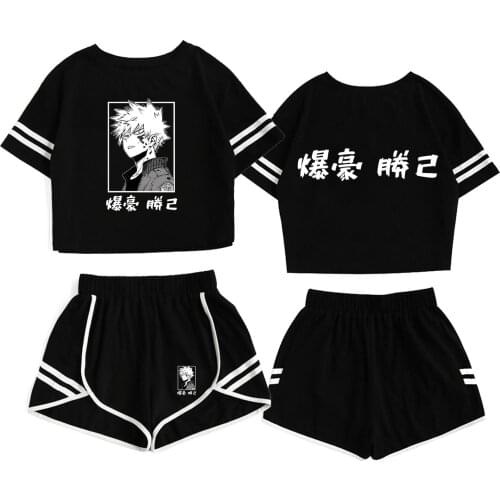 My Hero Academia Leisure Short Sleeve Womens Suit 2 Piece 2D Printing 2021 New Summer Top Fashion Outfit