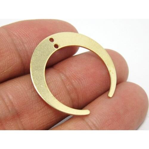 10pcs Brass earring charm crescent connector 28.5x27.5x1mm Raw brass moon pendant R1285
