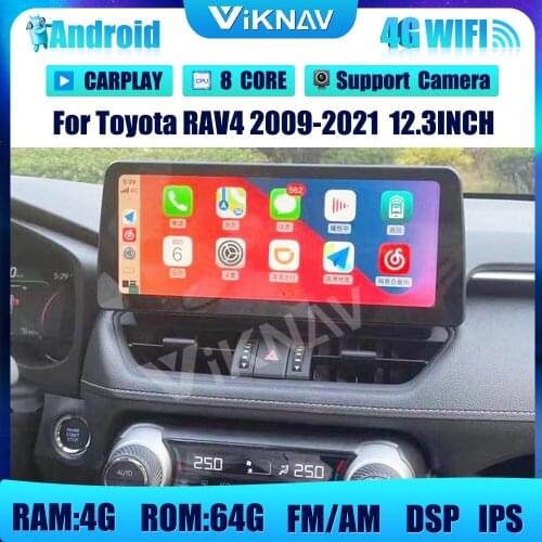 12.3 inch Android Radio with screen DVD Multimedia Player For Toyota RAV4 2009-2021 GPS navigation Car Stereo receiver Head unit