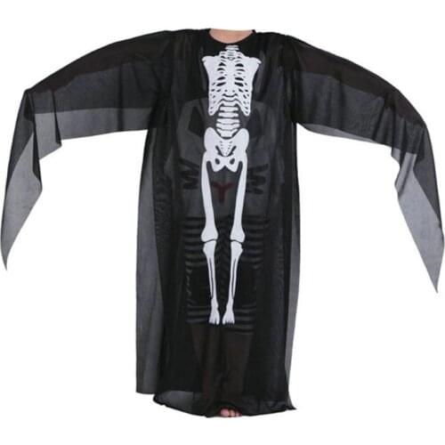 2021 Halloween Aldult Child Vampire Black White Skull Skeleton Cloak Cosplay Wizard Robe Party Carnival Scary Costume Thin Weird