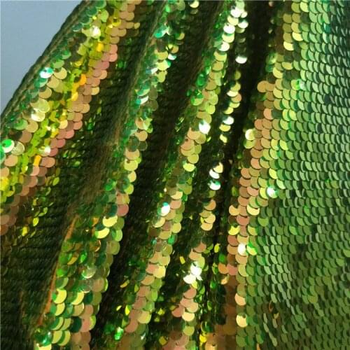 21*29cm Light Green Turn Green Sequined Fabric DIY Patchwork Quilting Craft Clothing Bags Decoration Supplies