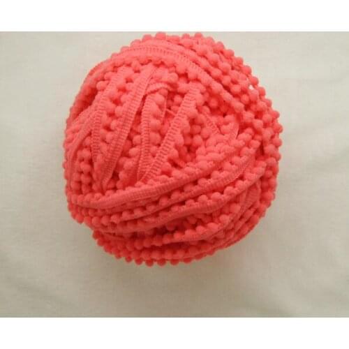 5 yards cute coral mini color polyester PomPom fringe trim draper ball Accessories sew 0.5" ball 0.8cm edge