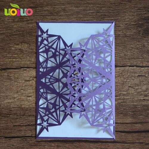 50pc Laser Cut star Wedding Invitation Card Paper Invitation Wedding Decoration Mariage Favors free name date