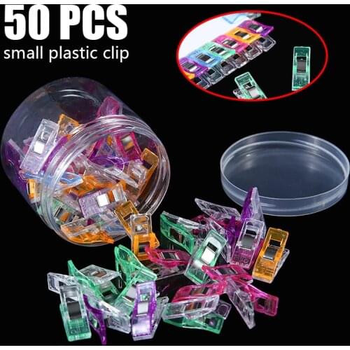 50Pcs Sewing Clip Plastic Wonder Clips Holder Fabric Craft Patchwork Sewing Knitting Clip Home Office Supplies 2.7*1cm