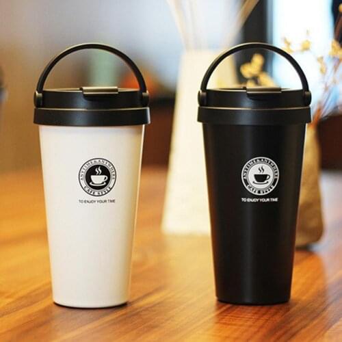 500ML Insulated Mug Portable Car Mount Leak-proof Stainless Steel Vacuum Coffee Cup Cup Healthy Lightweight Water Cup for Travel