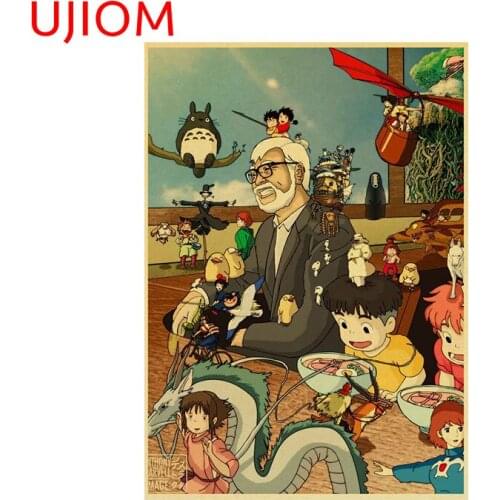 UJIOM Miyazaki Animation Poster Wall Stickers Home Office Living Room Decor Wall Decal Bedroom Accessories Wallpaper