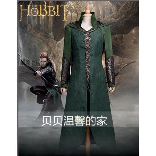 Free Shipping Customized Movie Cosplay Costume The Hobbit Desolation of Smaug Tauriel Cosplay Costume