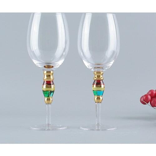 Wine Glasses Colorful Glass Cup Creative Crystal Wine Glass Kitchen Bar Party Drinkware Table Decoration Handsel Sponge Brush