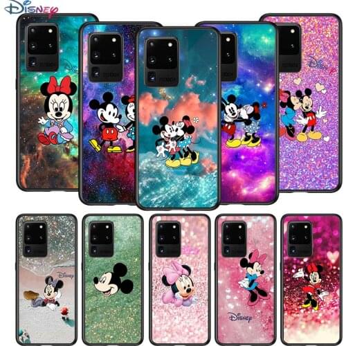 Mickey Minnie colorful for Samsung S20 FE Ultra Plus A91 A81 A71 A51 A41 A31 A21S A72 A52 A42 A02S Soft Black Phone Case