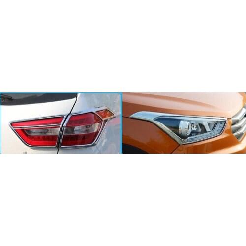 For Hyundai Creta ix25 Headlights/rearlights cover ABS car Refit Chromium Styling Exterior decoration accessory 2015-2018