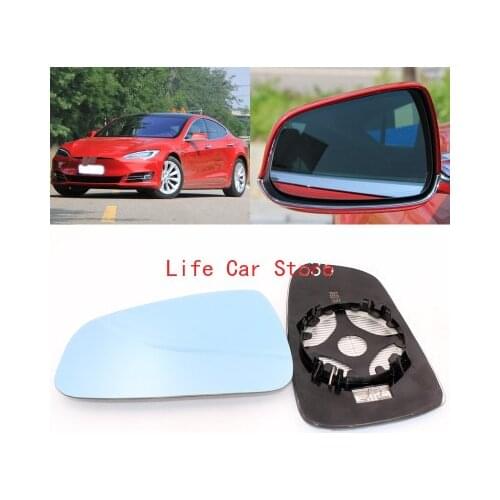For Tesla Model X S 3 Large Vision Blue Car Rearview Mirror Heating Modified Wide-Angle Reversing Lens