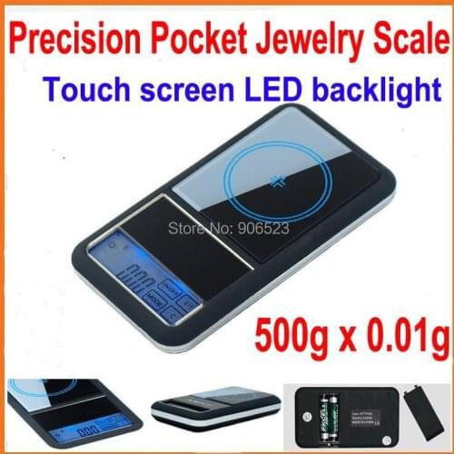 Free shipping New 446 touch screen ELECTRONIC POCKET SCALE 0.01g-500g