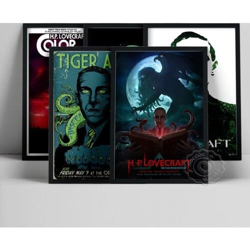 H. P. Lovecraft Poster, Cthulhu Art Prints, Horror Science Fiction Wall Picture, Gothic Wall Art, Bedroom Living Room Wall Decor