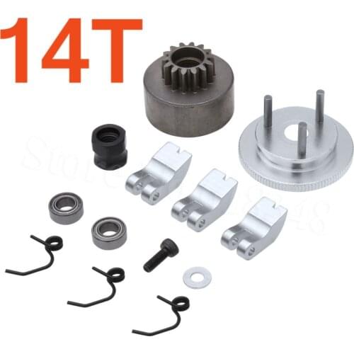 RC Clutch Bell 14T Gear Flywheel Assembly with Springs Bearings Shoe Sets For HSP 1:8 Buggy Upgrade Parts 81020 Nitro Engine