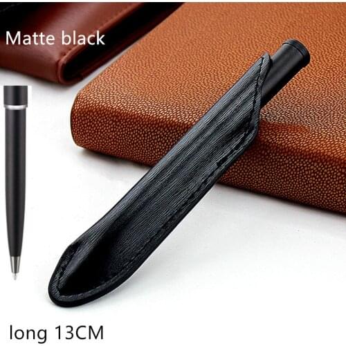 Creative leather Pen bag Design Commercial Metal Ballpoint Pen Luxury Portable Rotating Automatic Ball Pens Exquisite Writing